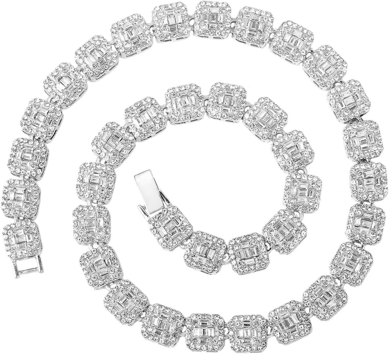 Iced Out Silver & Gold Diamond Tennis Chains for Men - Hip Hop Bling Necklace