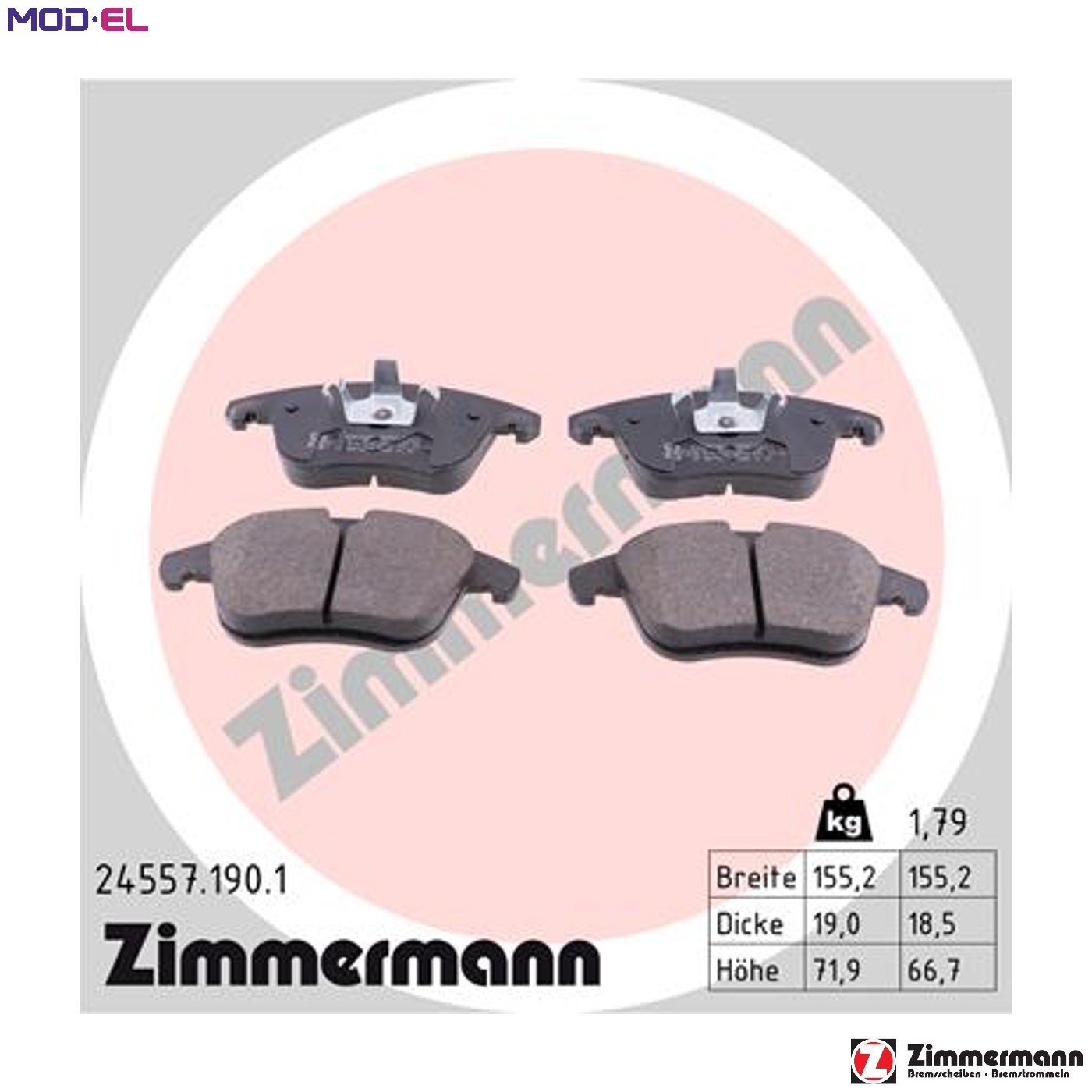BRAKE PAD SET DISC BRAKE 24557.190.1 FOR DS PEUGEOT VAUXHALL CORSA/Mk  OPEL