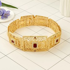 Bridal Belly Chain Belt Gold Adjustable Wedding Dress Waist Women's Belts