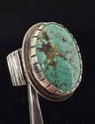 Giant Vintage Old Pawn Native American Sterling Turquoise Matrix Ring sz13.5 30g — photo 1