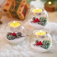 Teelichthalter Weihnachten 3Er Set KerzengläSer FüR Dekoration Tisch Weihnachten