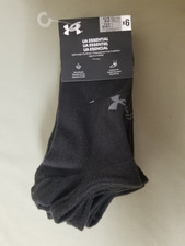 New Under Armour UA Essential 6 Pair Cushioned Lightweight No Show Socks.