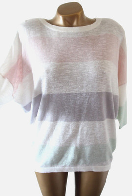 Phase Eight Leinenmischung Pullover UK S elfenbein Oversize leicht