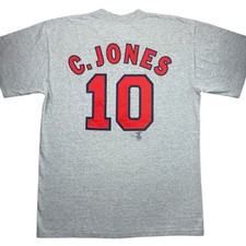 VTG Chipper Jones Atlanta Braves MLB Baseball 2000 Men’s #10 T-shirt Jersey sz L
