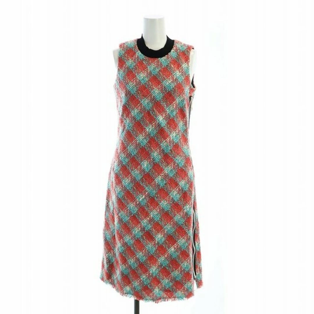 LOUIS VUITTON（LV） Louis Vuitton abito lungo senza maniche zip canapa lino seta motivo totale 34