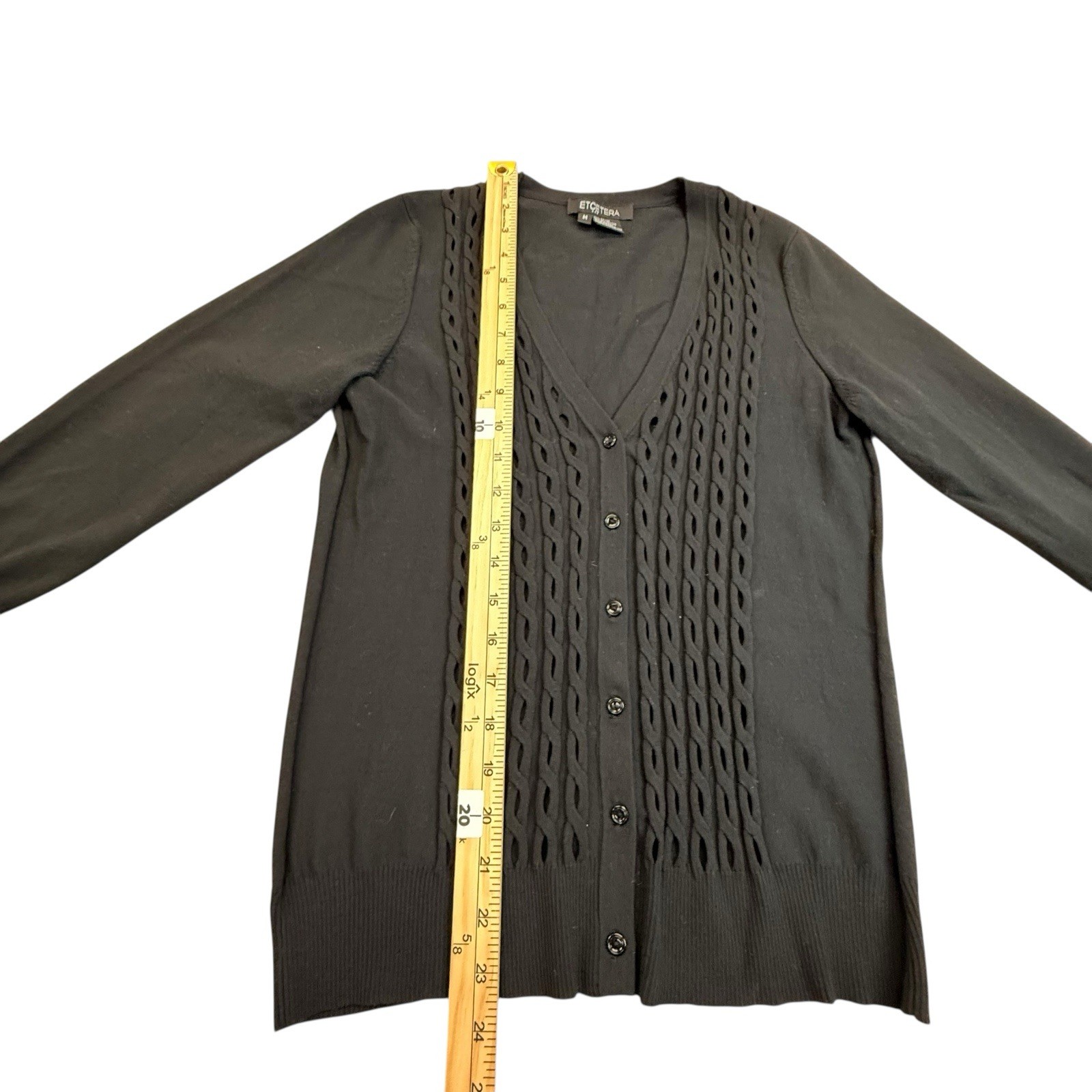 ETCETERA Black Button Front Cardigan Sweater Wome… - image 4