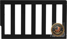 Toddler Guard Rail for Convertible Crib Solid Wood Bed Rail Black