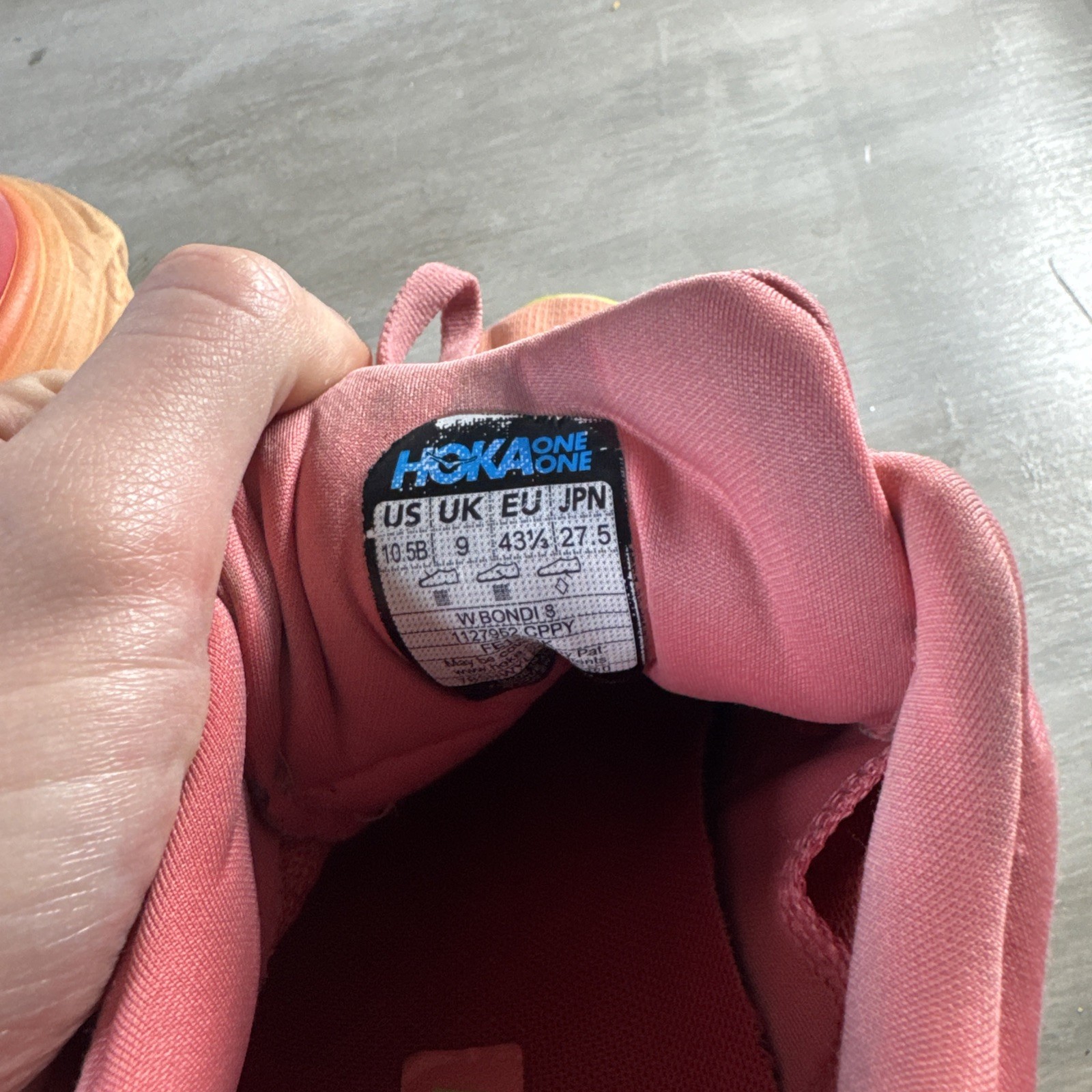 Hoka One One Women Bondi 8 1127952 CPPY Pink Running Shoes Sneakers Size 10.5 B thumbnail 7