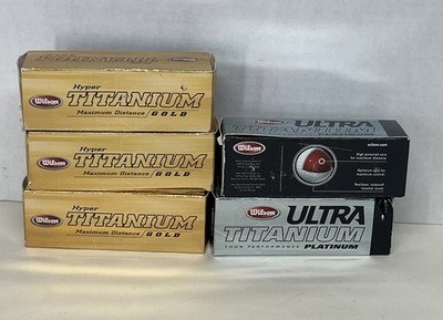 Wilson Hyper Titanium Distance Gold Golf Balls 5 Sleeves 15 Total Balls
