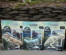  Set of 3 Jurassic World Mini Figurines Bonus Cards, Cake Toppers, Dinosaurs