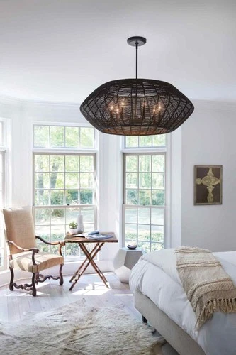Hinkley Lighting 40385 Luca 7 Light 36"W Lisa McDennon Pendant / - Black - Picture 10 of 10