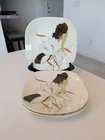 Set of 4 Red Wing Pottery Lotus Pattern Square 7.5" Salad Plates