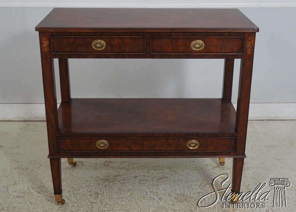 L70467: Servidor de 2 niveles con incrustaciones de caoba estilo regencia MAITLAND SMITH Foto 2 de 4