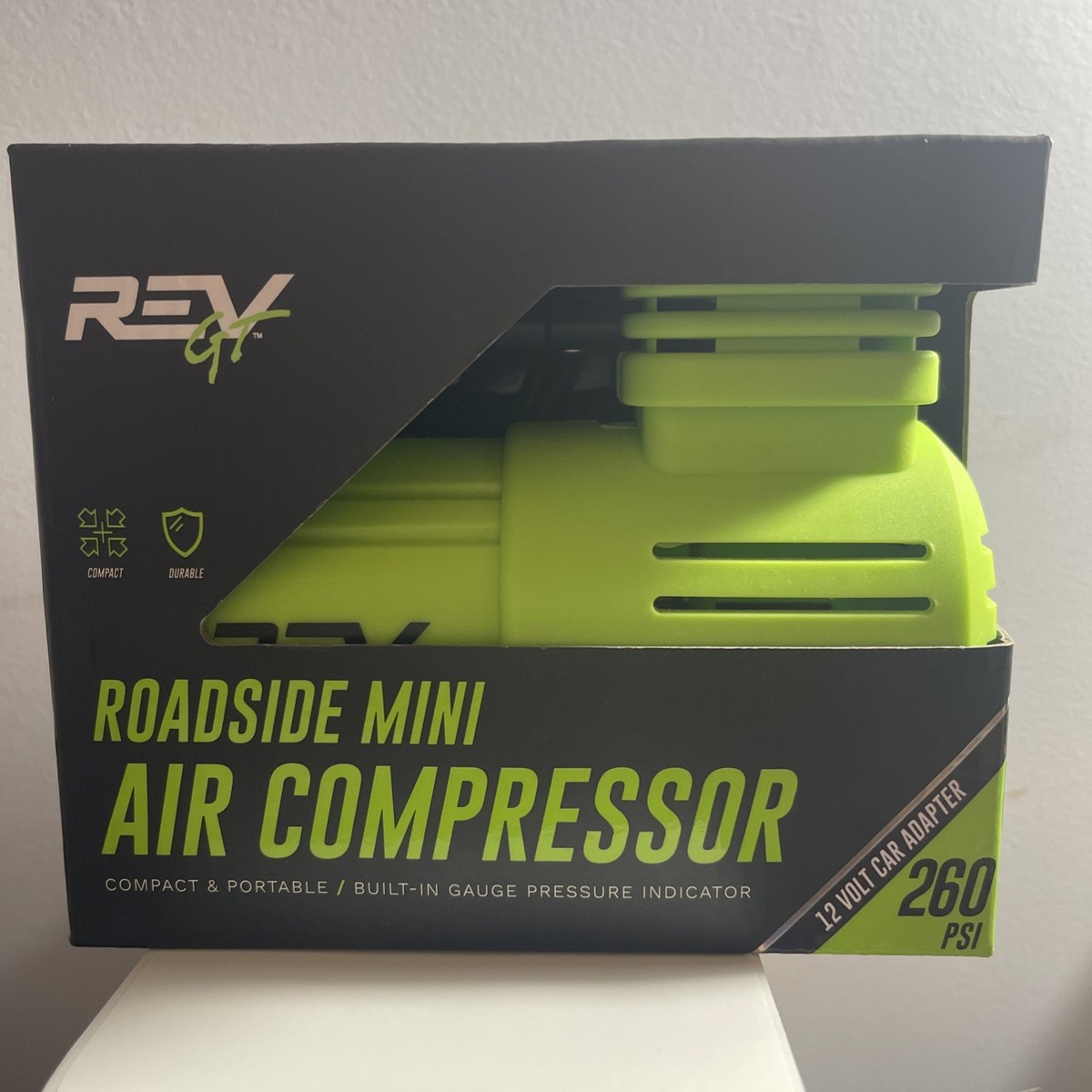 Rev GT Roadside Mini Air Compressor Compact & Portable 12 volt 260