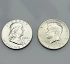 1963 Franklin & 1964 Kennedy Silver Proof Half Dollars 2 Coin Lot 9 #1146