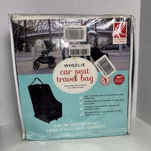 J.L. Childress Wheelie Car Seat Travel Bag and Carrier with Wheels, Black