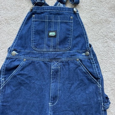 KEY Industries Youth 14 Blue Denim Bib Overalls Dark Wash Workwear Pants 226.45