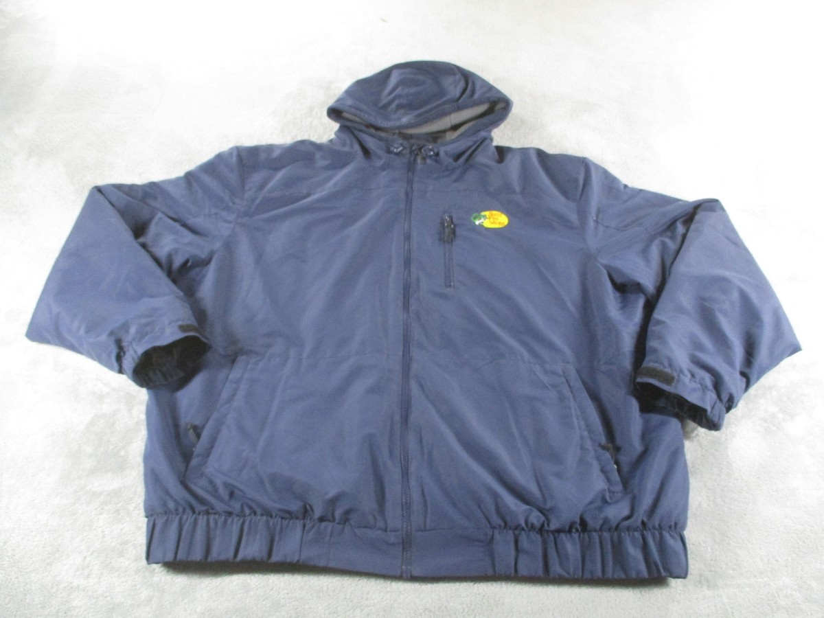 90s Bass Pro Shops BONE-DRY アウトドア　ブルー　L Bass Pro Shops Jacket Mens 2XL Blue Hooded Fleece Lined Puffer