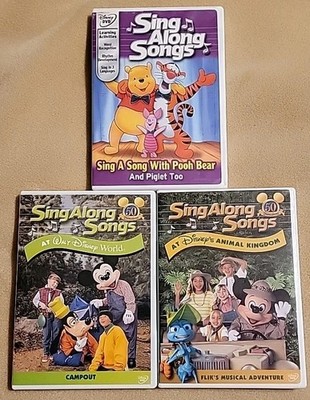 Sing Along Songs DVD LOT Pooh Bear Piglet Too Flik's Musical