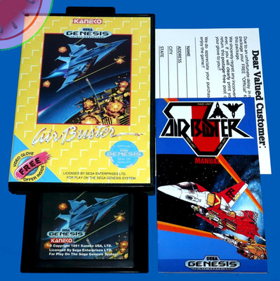 TESTED Sega GENESIS Game AIR BUSTER Aero Blasters SHMUP with NEW Box Manual Reg