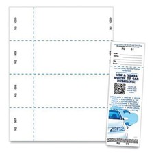 Blanks/usa 10X9WH Jumbo Micro-perf Raffle Tickets 8.5x11 250 Sheets