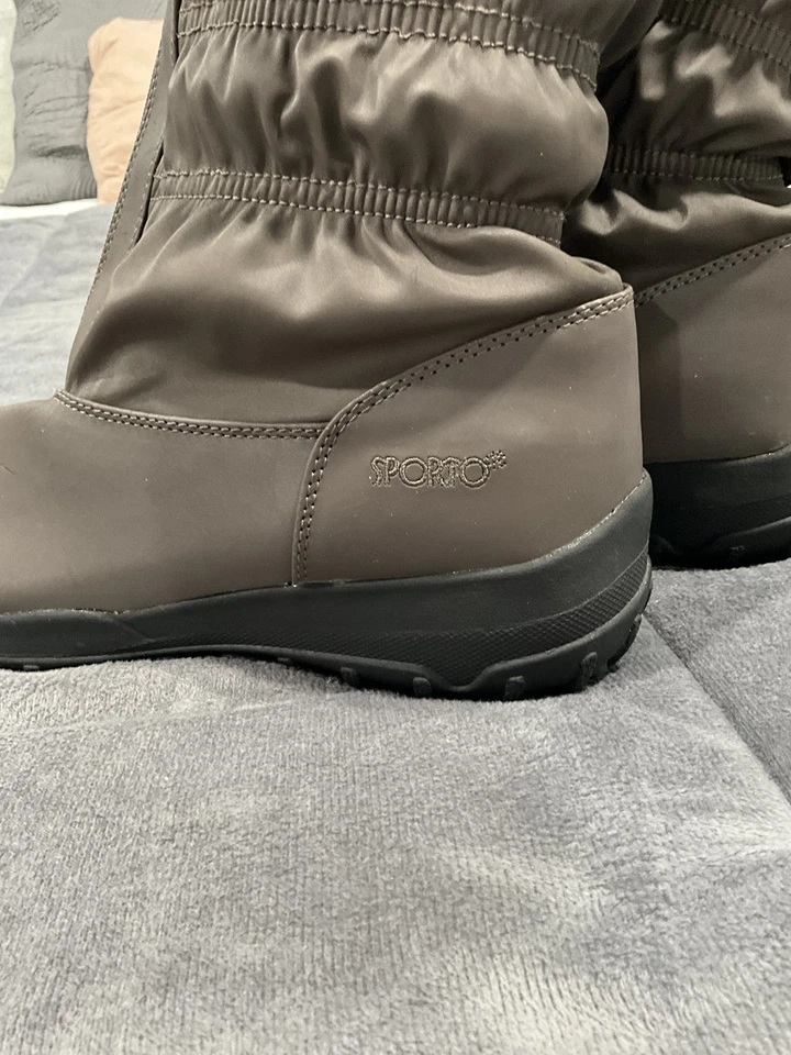 Sporto Sally Winter Boots Womens 12 M coffee Faux Fur Lined Lug Soles Zip Up Mid - Image 4 of 4