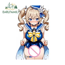 EARLFAMILY 5.1" Genshin Impact Futa Car Sticker Scratch Artistic Vehicle Decal