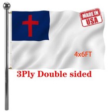 4x6Ft Double Sided Christian Cross Flag 3 Ply Church Jesus Faith Religious Flag