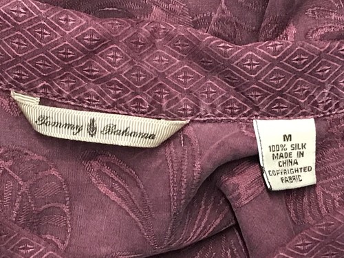 Tommy Bahama Medium Burgundy Red Floral Short Sleeve Button Down Hawaiian Shirt - Picture 5 of 5