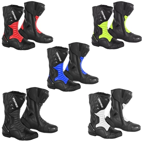 Men's Waterproof Motorcycle Long Leather Boots Motorbike CE Armoured Shoes in UK