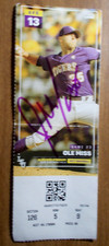 Alex Lange auto signed LSU TIGERS baseball ticket 4/13/2017