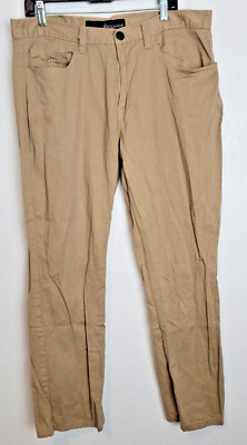 Rocawear Mens Y2K Hip-Hop Straight Leg Cotton Khaki Corduroy Pant 38X32 PKT Flap