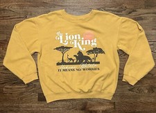 Disney The Lion King Mustard Yellow Graphic Long Sleeve Sweatshirt Sz L