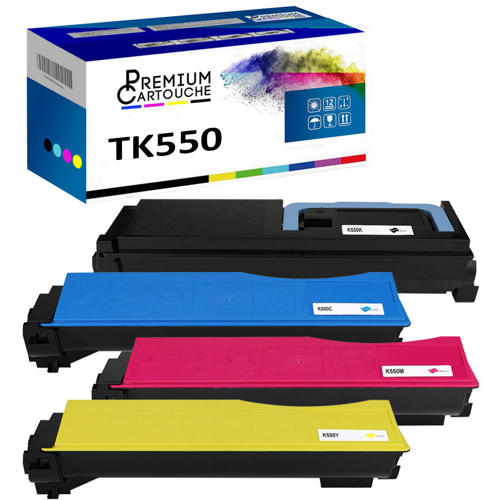 Cartouche TK550 compatible Kyocera de quatre toners noir cyan magenta jaune