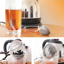Stainless Steel Spoon Tea Ball Infuser Filter Squeeze Leaves Herb Mesh Strainer