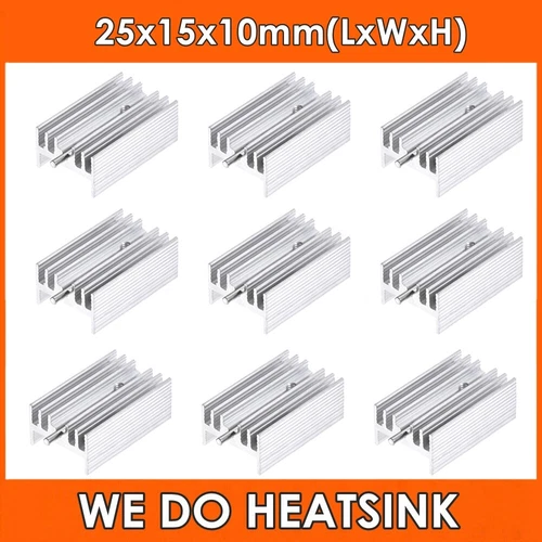 100pcs IC Aluminum 25x15x10mm Heat Sink Cooling Fin Heatsink For TO-220