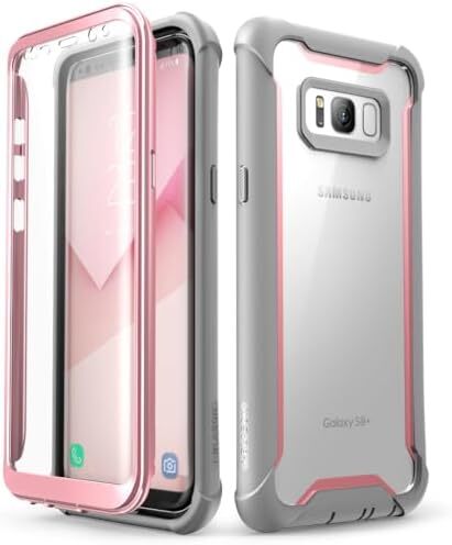 Ares Full-Body Rugged Clear Bumper Case with Built-in Screen Protector for Samsu