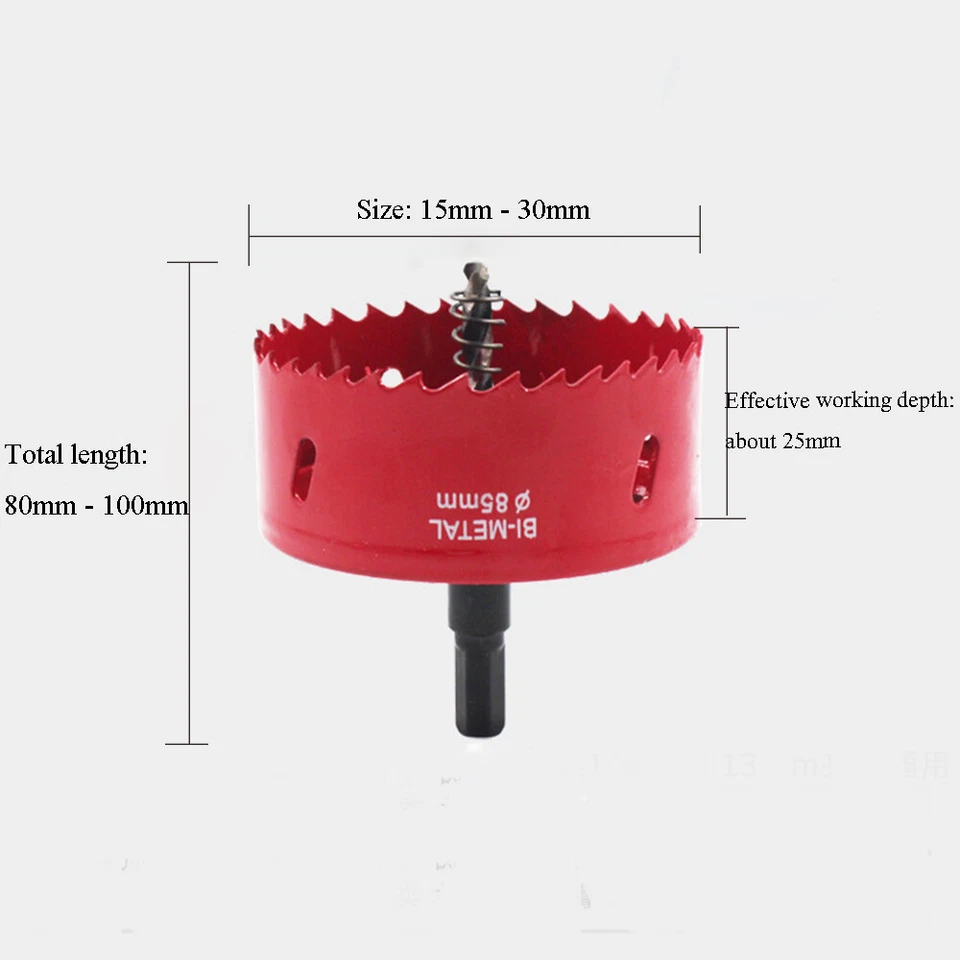 15-300mm Bi Metal M42 HSS Hole Saw Cutter Drill Bit For Aluminum Iron Pipe Wood - Image 3 of 4