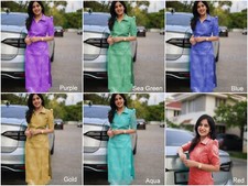 Girls  Women's Designer Chanderi Cotton With Embroidery Work Top Kurti 12-BS