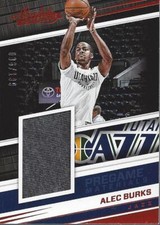 2017-18 Absolute Memorabilia PreGame Materials #PG-ABK Alec Burks /199 - NM-MT