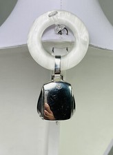 Vintage Webster Sterling Silver Bell Mother Of Pearl Baby Rattle Teething Ring