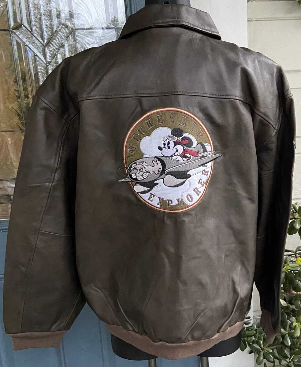 Mickey mouse top leather bomber jacket