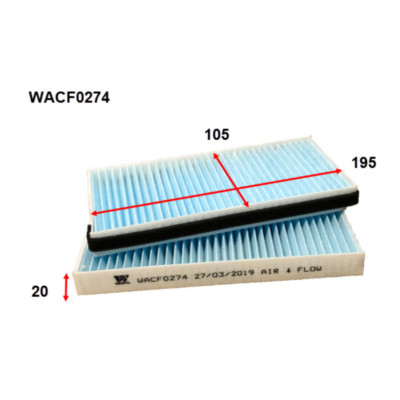 WACF0274 - WESFIL CABIN FILTER fits JMC