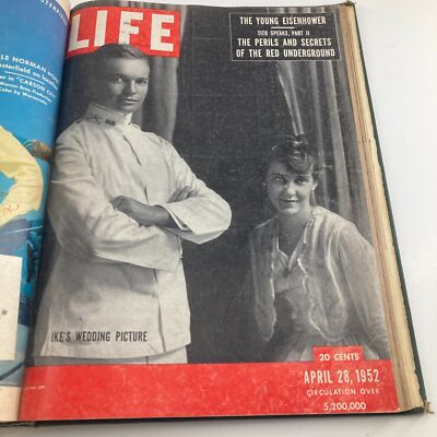 VTG 1952 Bound Life Magazine March - April Weekly Issue Marilyn