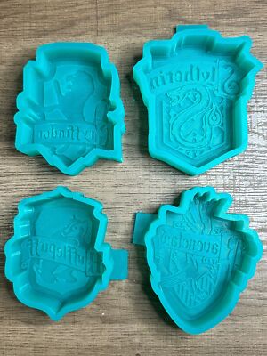 H. Potter Wizard houses freshie molds. All Four Houses