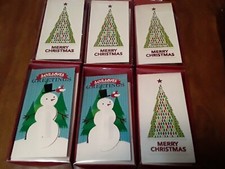 New 6 Boxes 48 Christmas Cards -Mixed Snowman and Tree Designs