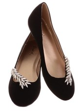 Qupid Embellished Rhinestone Ballet Flats Pinup Retro