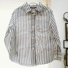 NWT Boy's Cat Jack striped button down shirt back to school XS M