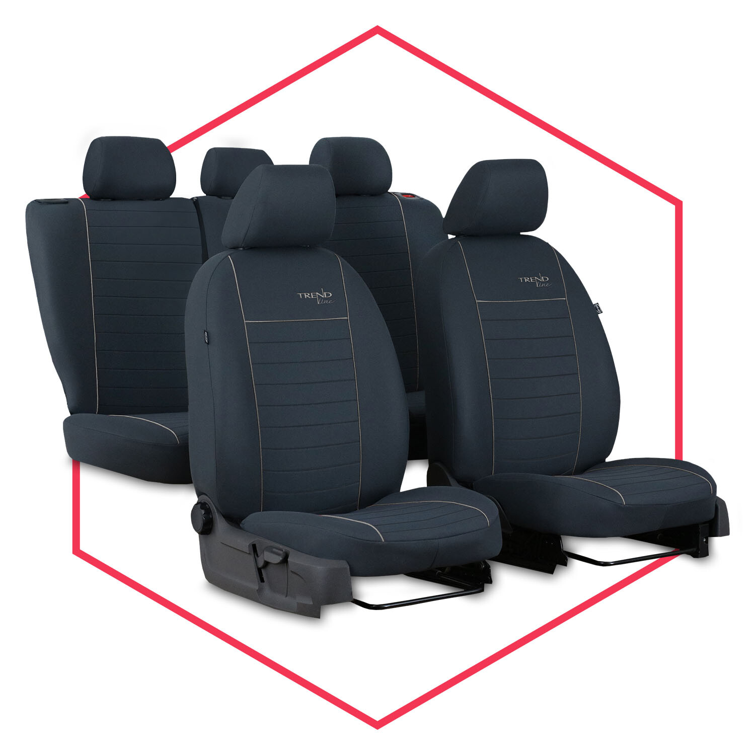 Fundas de asiento de coche a medida Fundas de asiento de 5 plazas para Skoda Fabia IV (21-)