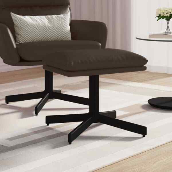 Repose-pieds marron 60x60x36 cm similicuir pour soulager les jambes lourdes